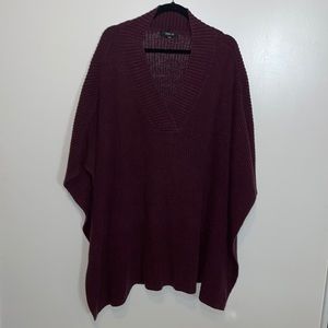Style & Co. Loose Maroon Poncho Size S/M